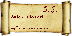 Serbán Edmond névjegykártya